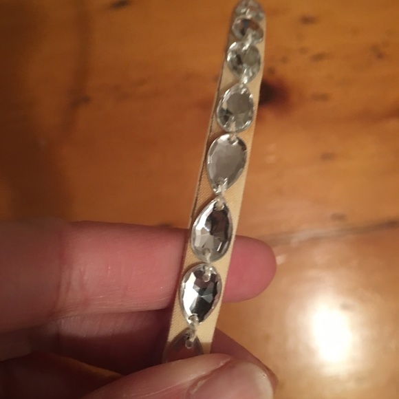 J. Crew Jeweled Cream Thin Headband - Picture 3 of 4